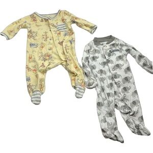 Disney Baby Wishes & Dreams Winnie the Pooh Footed Sleep N Play +Elephant Onesie